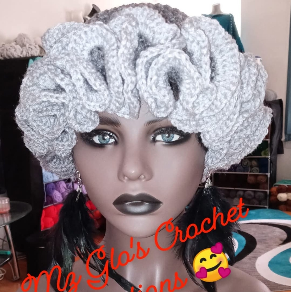 Handmade Crochet Ruffle Hat - Picture 2 of 4